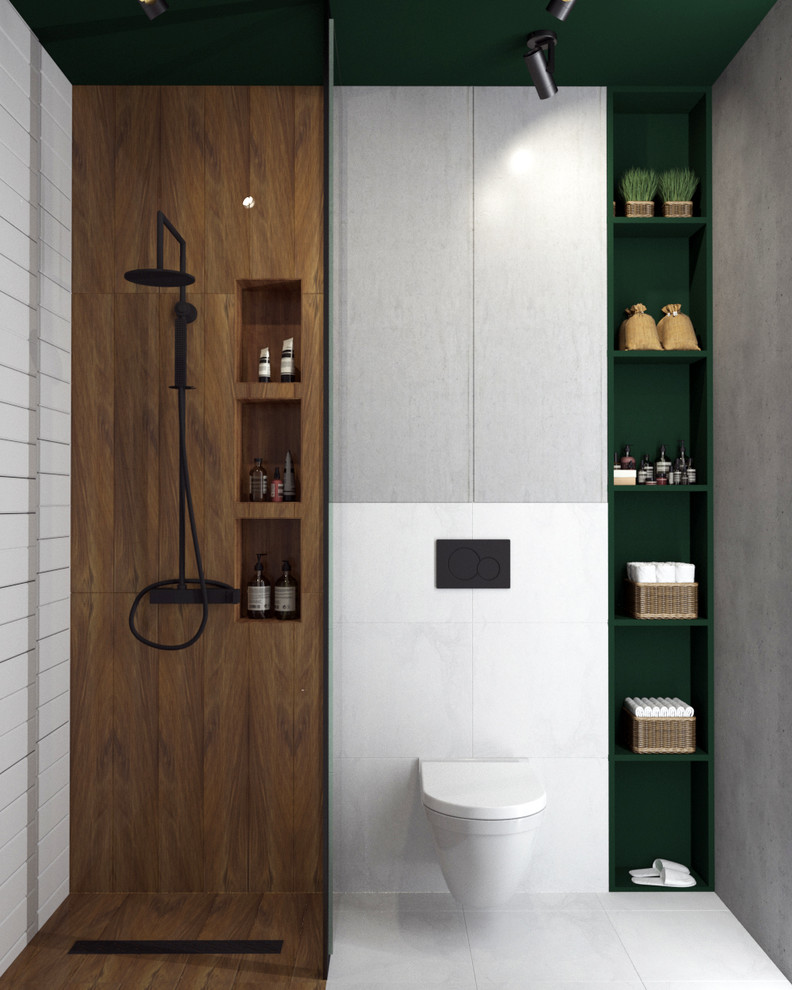 Квартира в оттенках серого и зеленого