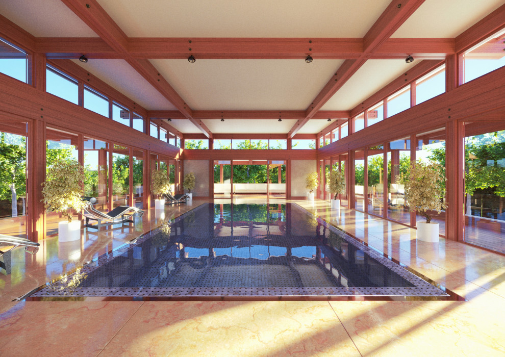 Здание бассейна, фахверковая технология