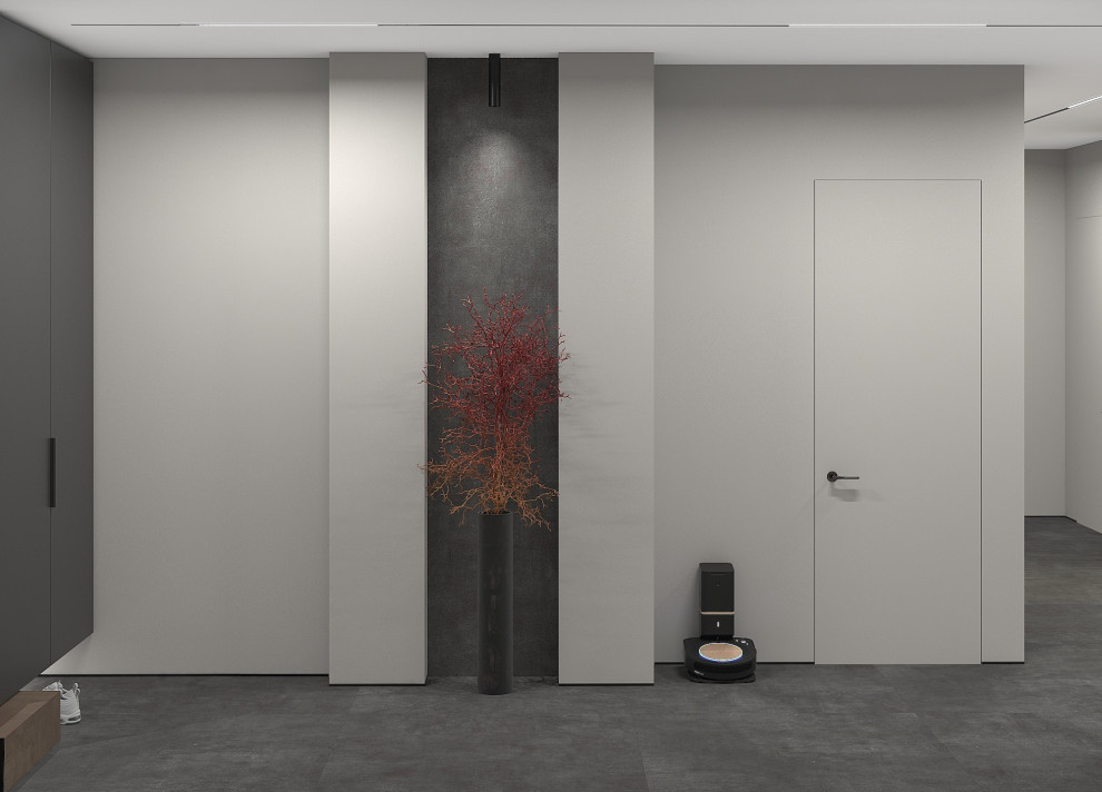 Квартира для современной семейгой пары. Холл и кухня-гостиная.