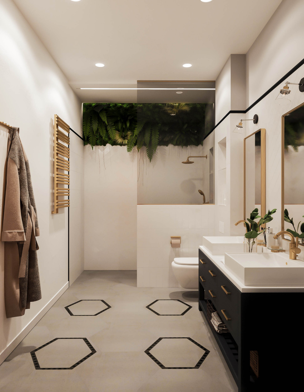 Таунхаус для большой семьи - спальни, санузлы