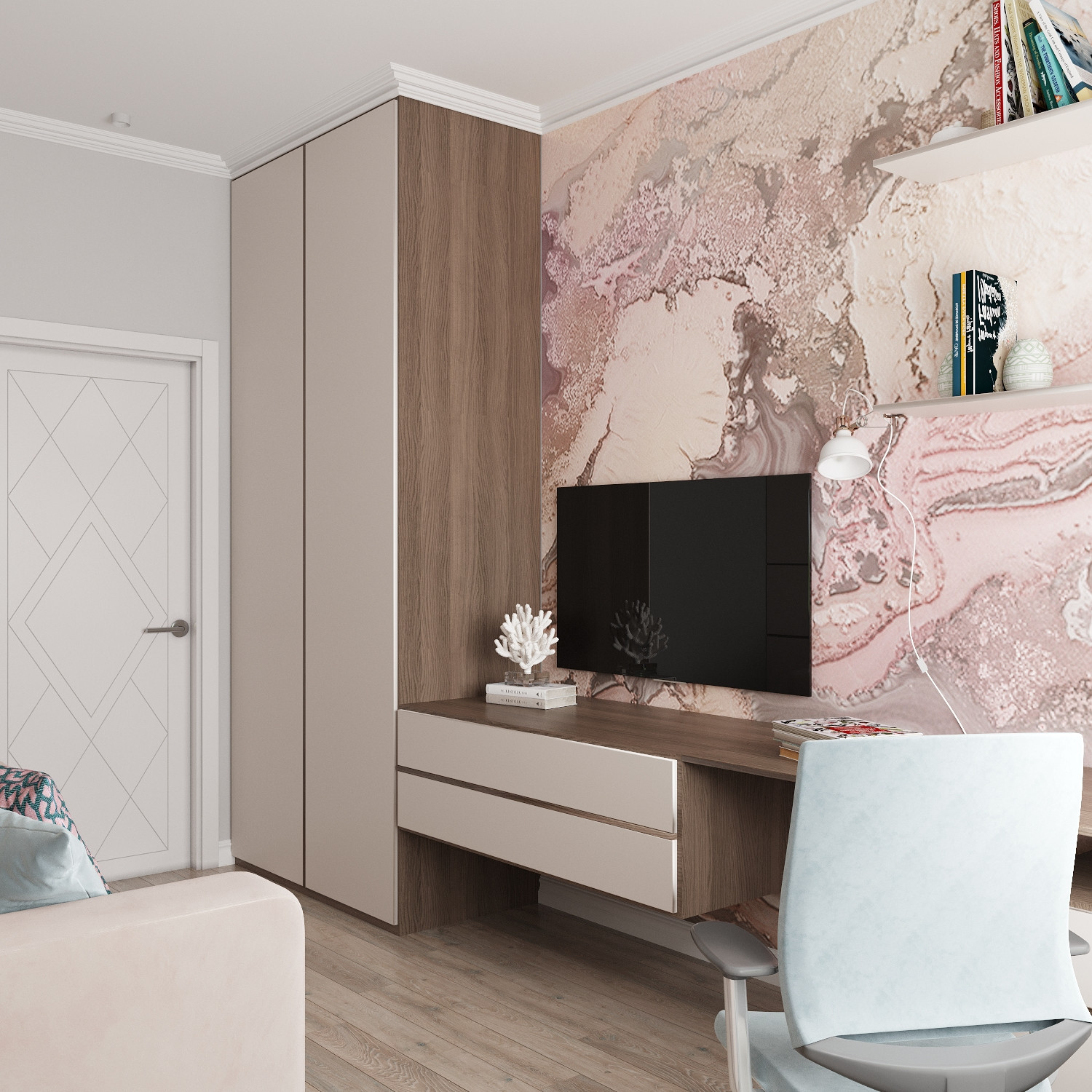 Оформление стены за ТВ