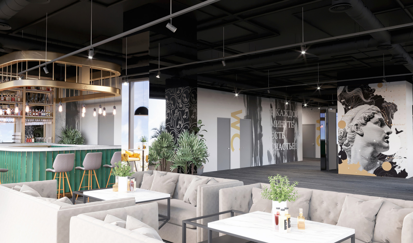 Event Hall - дизайн открытого пространства для мероприятий в Москва-Сити