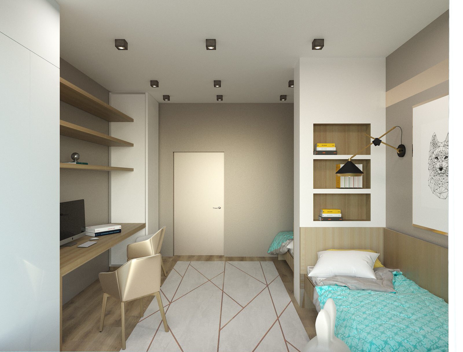 Двухкомнатная квартира в современном стиле с преобладанием древесных акцентов