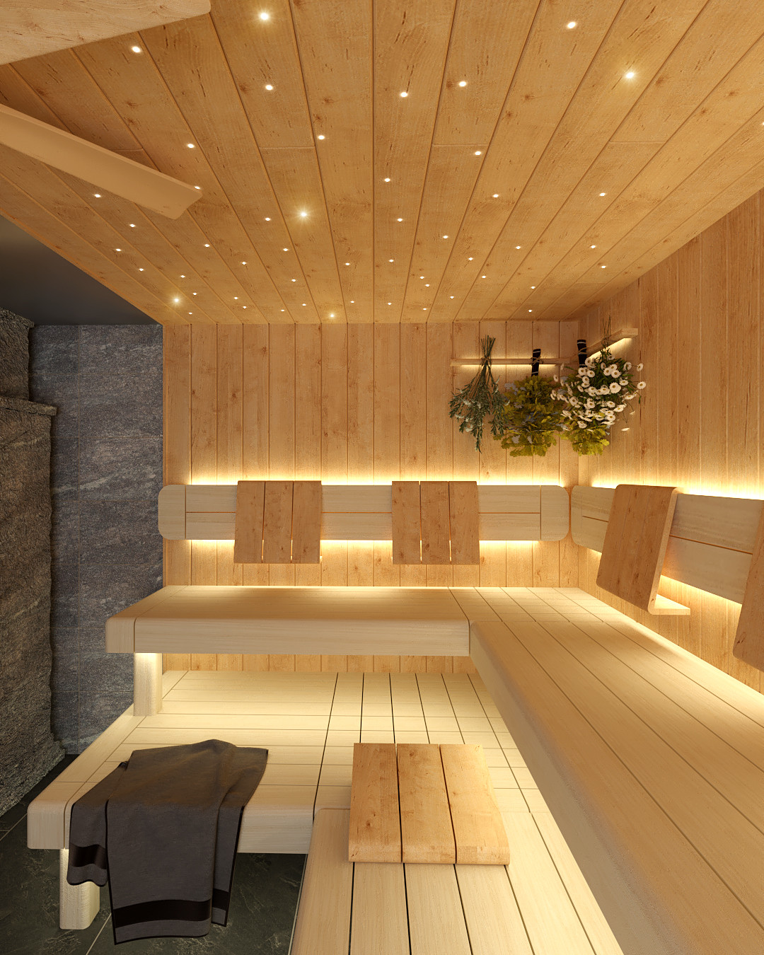 Дизайн-проект сауны с панорамным окном