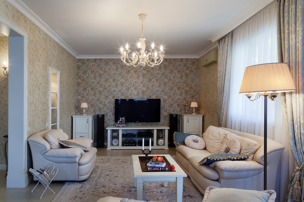 Гостиная, прихожая и холл в Классическом стиле. Фото реализованоного проекта