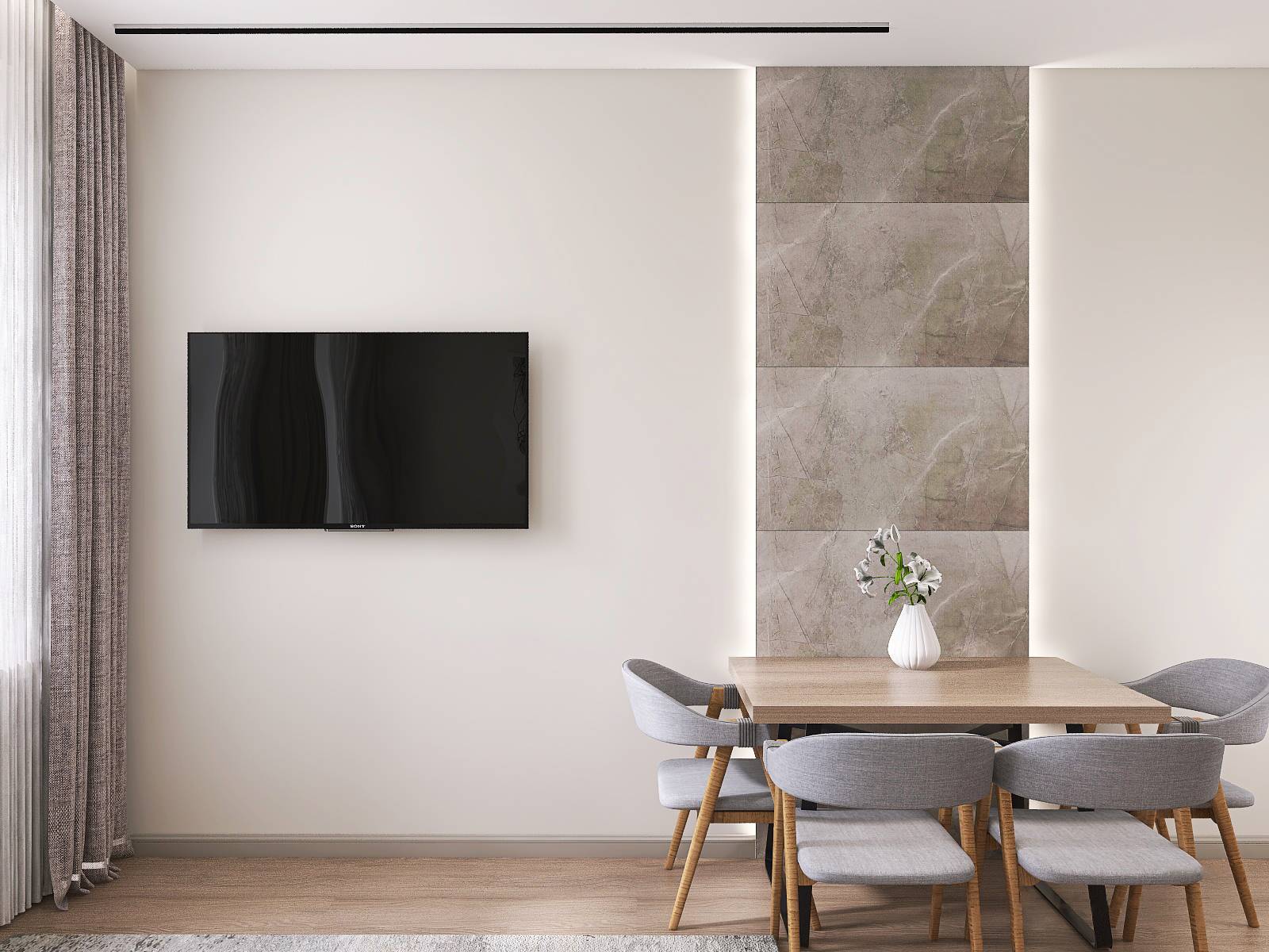 Трехкомнатная квартира в современном стиле ЖК Хвоя