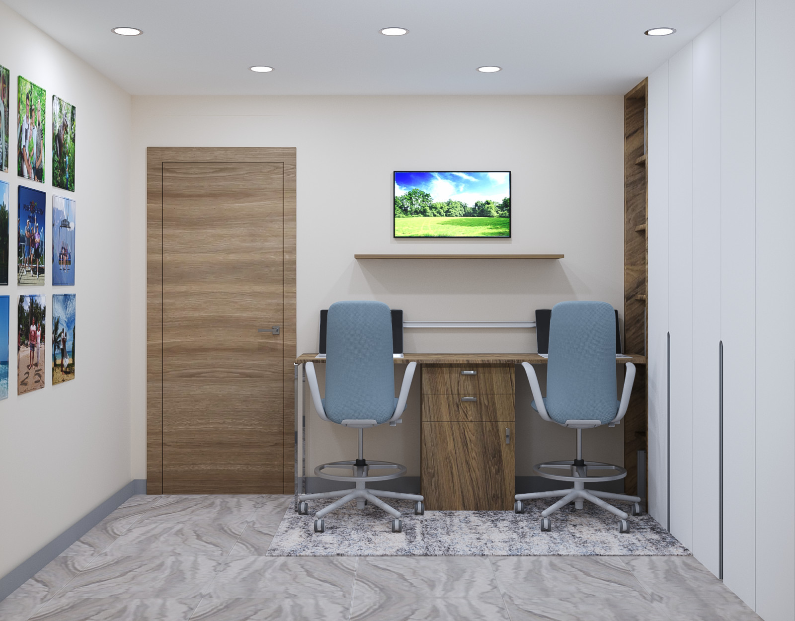 учебный проект. 1-й этаж частного дома для проживания 2 человек и собаки.