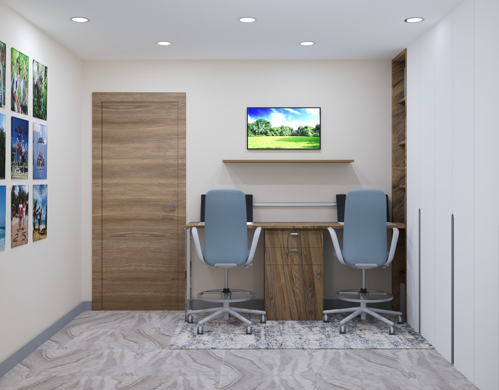 учебный проект. 1-й этаж частного дома для проживания 2 человек и собаки.