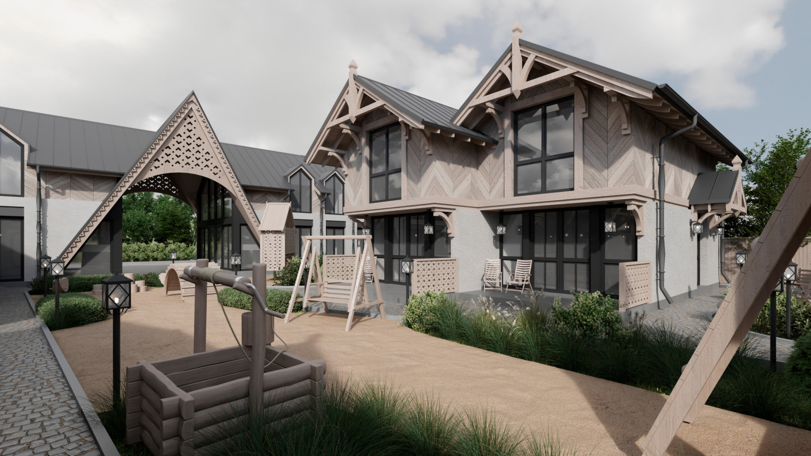 Комплексный проект Глэмпинга на 19 сотках (архитектура+ландшафт)