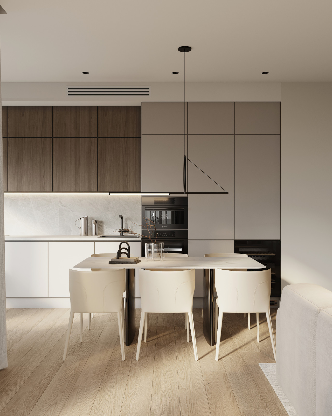 Современный интерьер для активной пары в квартире 85 м² в Москве