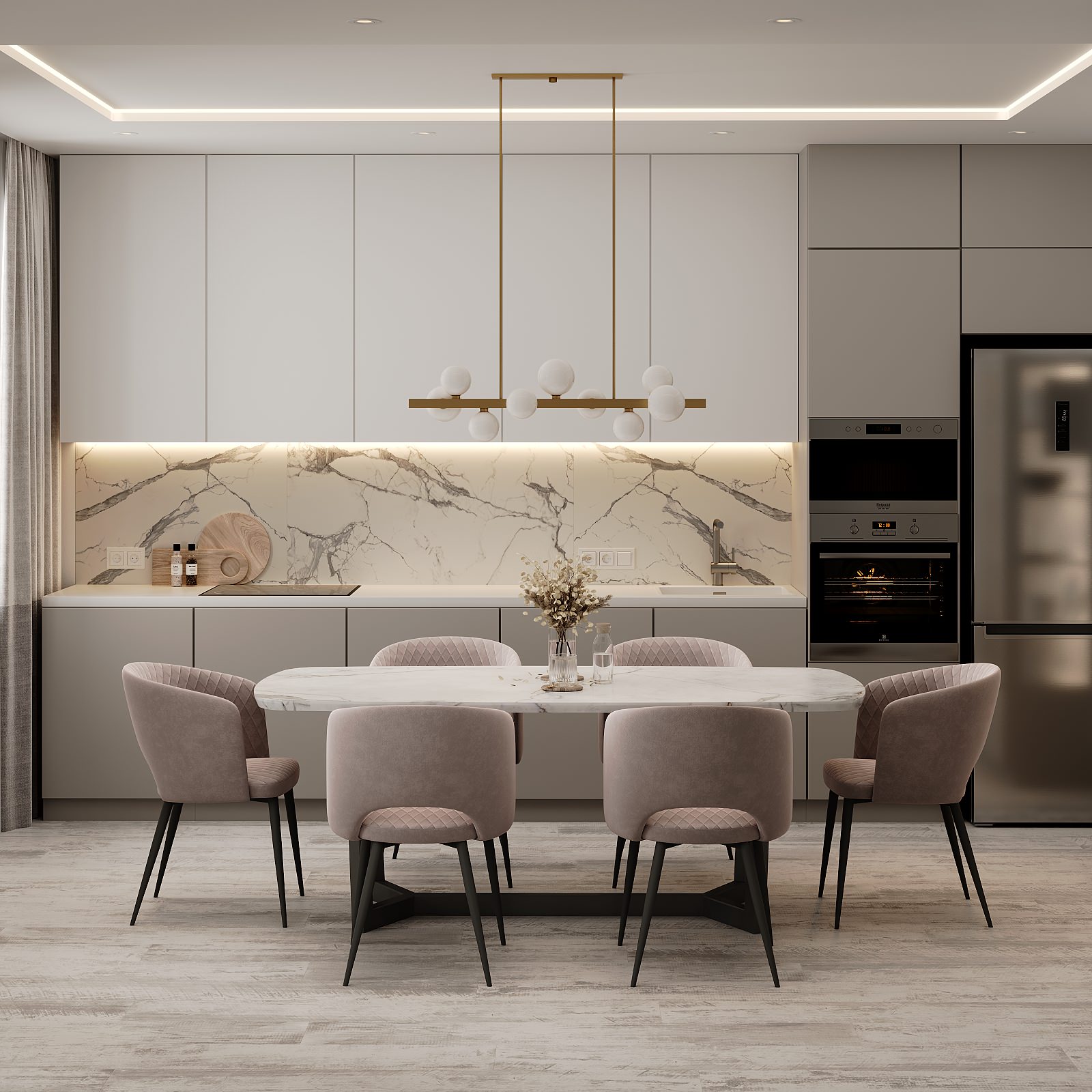 Кухня-гостиная по ул.Тургенева г.Хабаровск, 2022г.