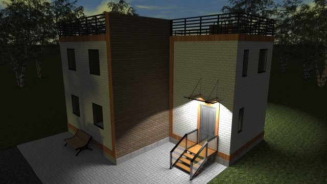 Обложка проекта: Каркасный индивидуальный жилой дом [003-У]