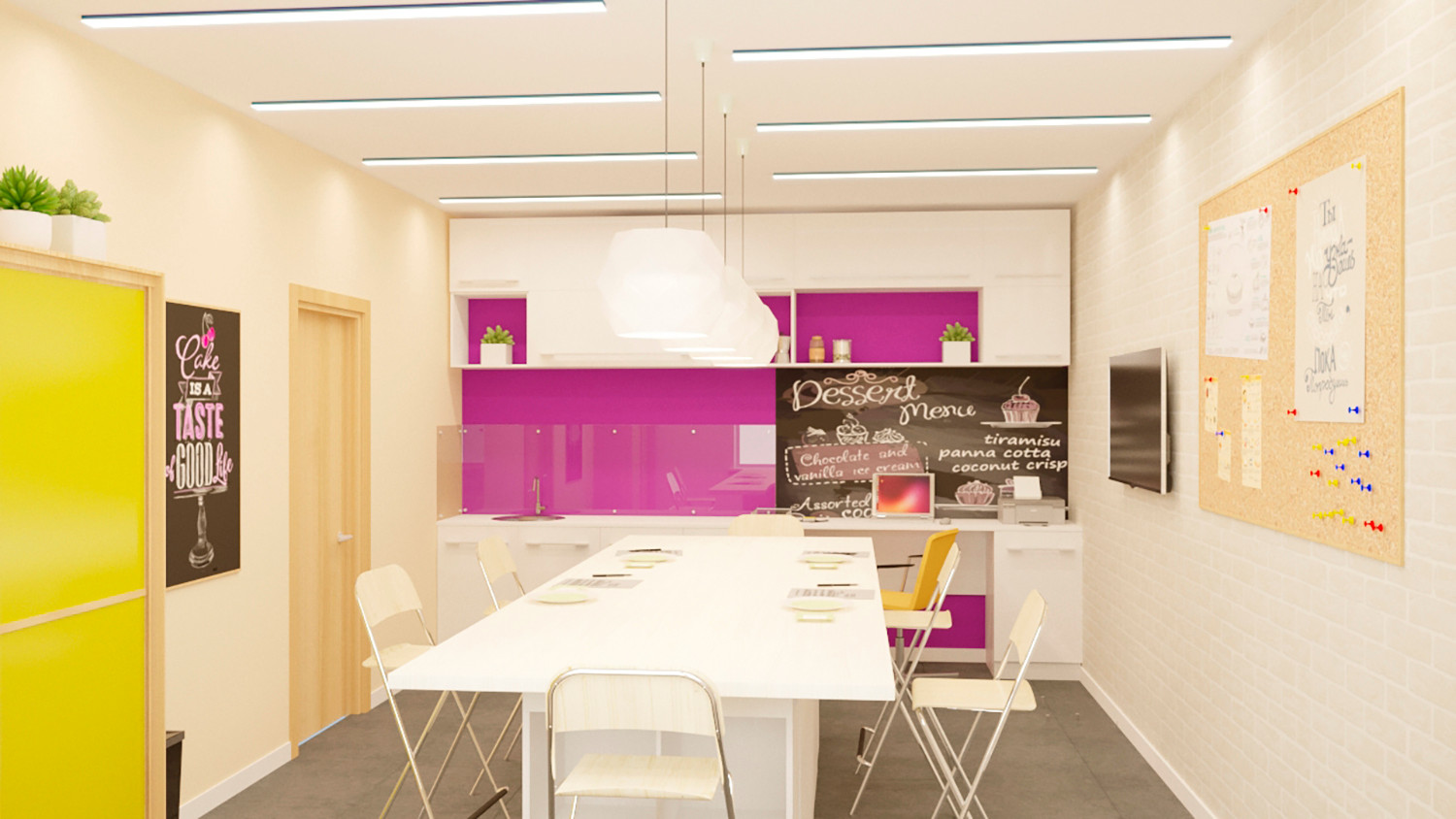Интерьер кондитерской, комната для мастер-классов