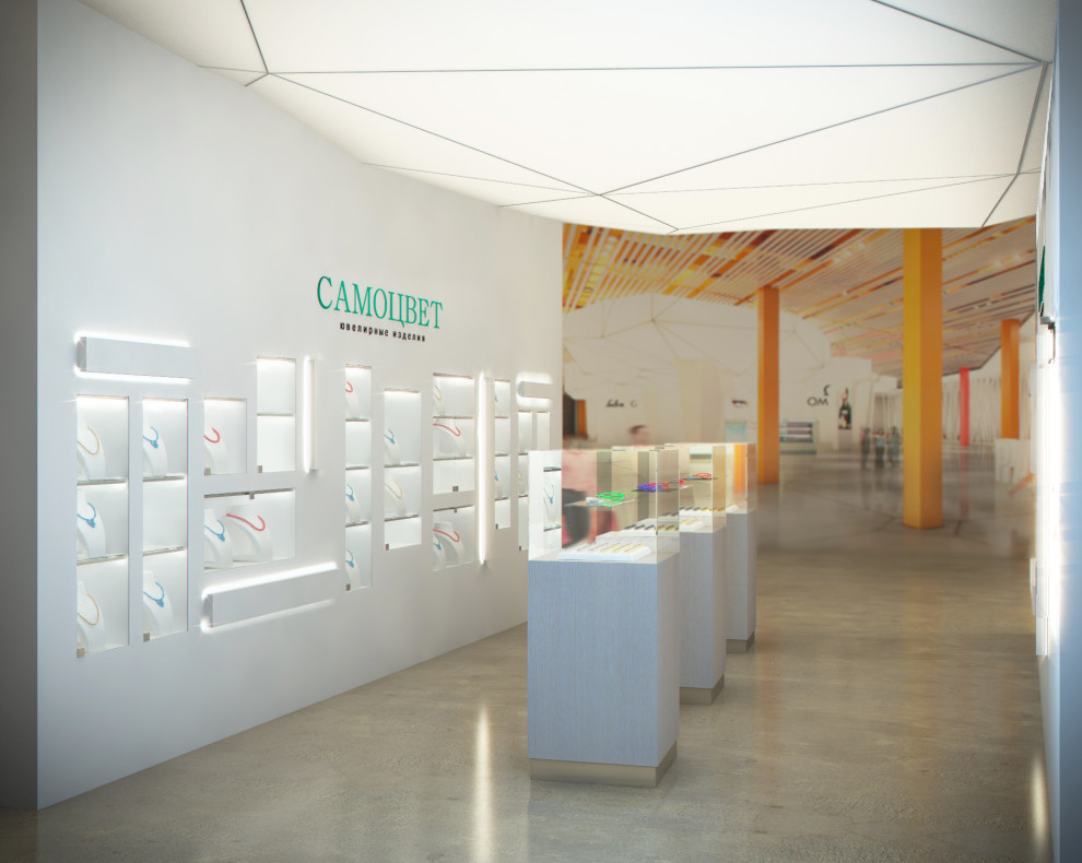 Обложка проекта: Концепция торгового шоурума для компании "Самоцвет" в аэропорту Кольцово.