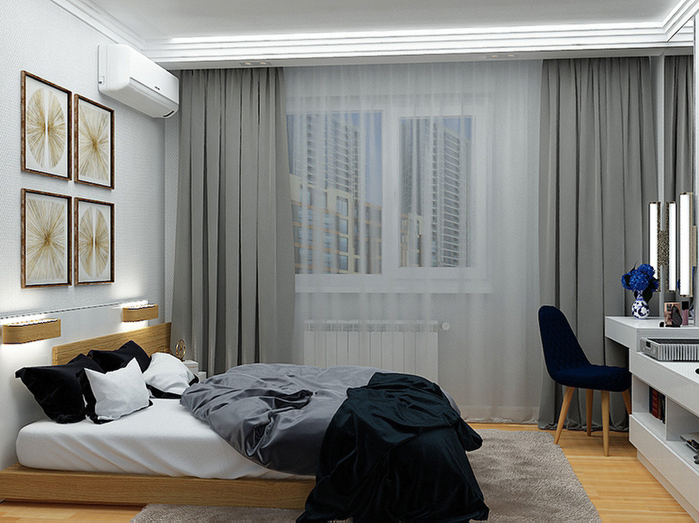 Дизайн-проект спальни для молодой девушки вид 3