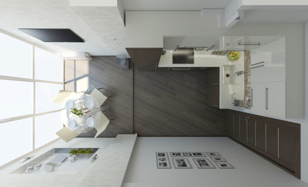 Обложка проекта: Интерьер кухни, объдиненой с лоджией в ЖК Яблони, г. Красноярск