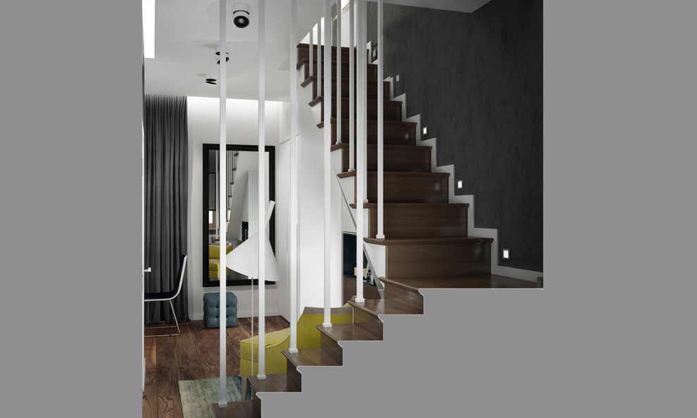 Небольшой загородный дом - 1 этаж Гостиная-кухня