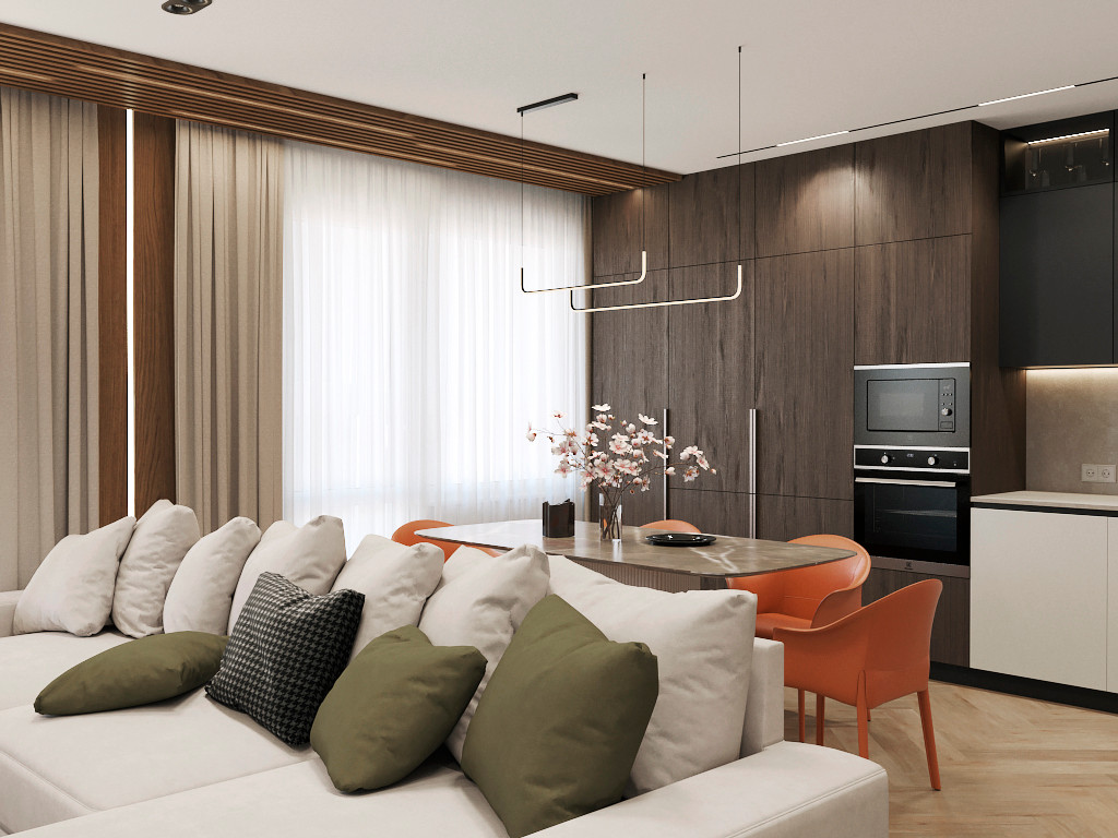 Проект кухни гостиной