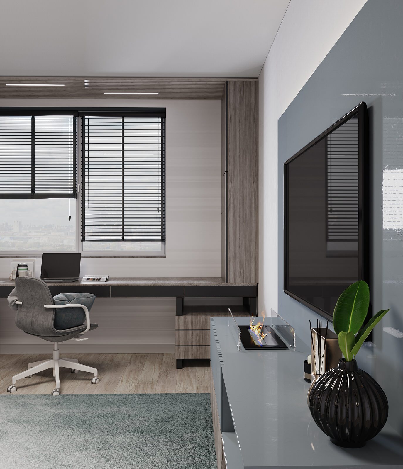 Стильное пространство для холостяка и его любимца