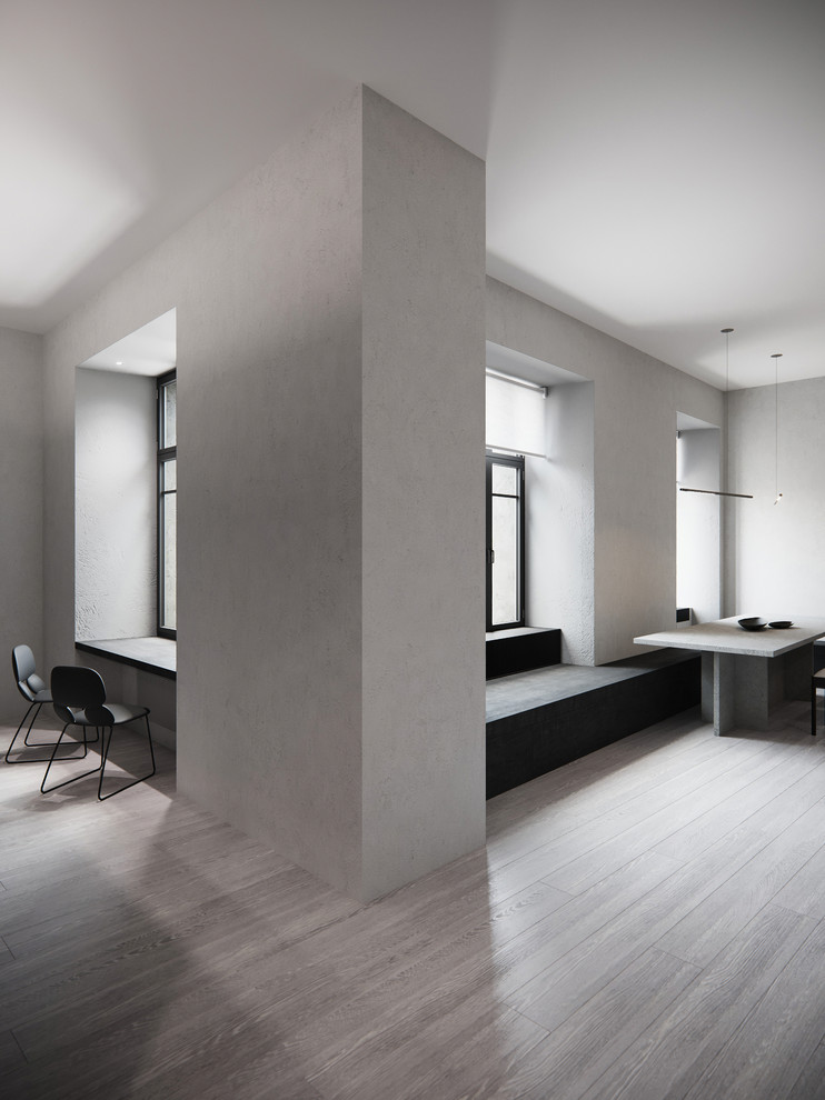 Вид на кухню и гостиную из коридора.