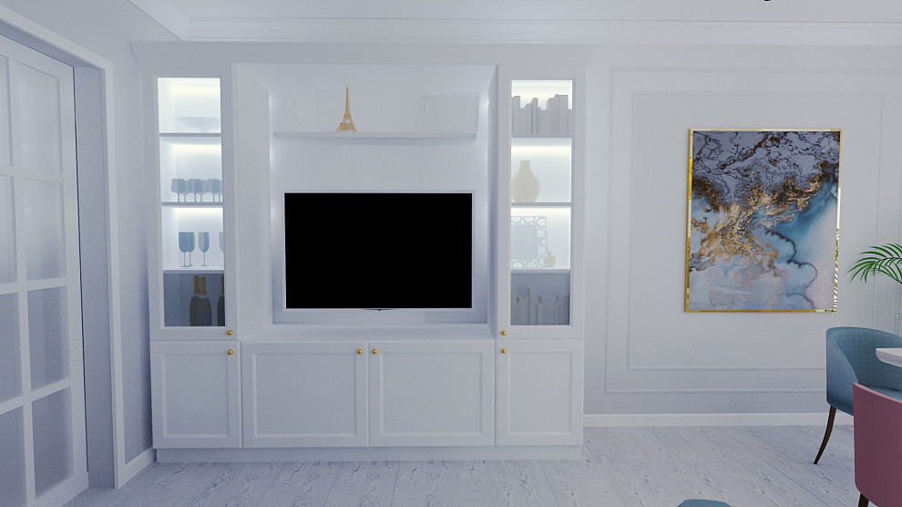 Дизайн-проект двухкомнатной квартиры, 83 м.кв.. Стиль- современная классика.