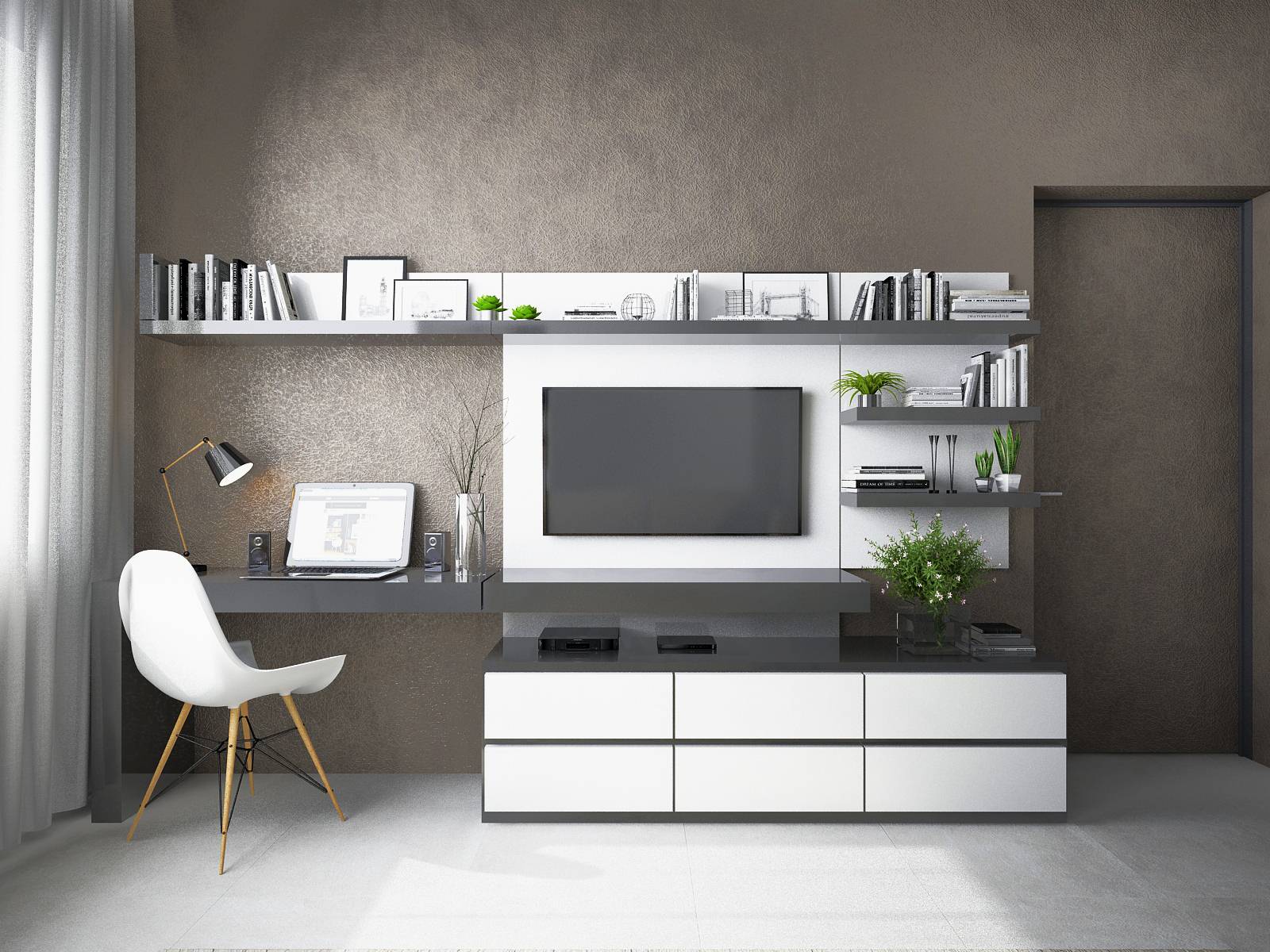 МОНОХРОМ С АКЦЕНТАМИ. Современный графичный интерьер.