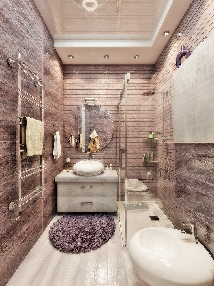 Light gold color in bathroom interior design