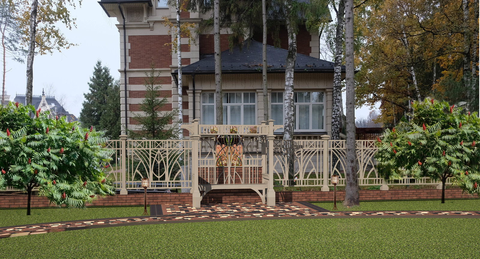 Благоустройство территории загородного дома в поселке Трувиль