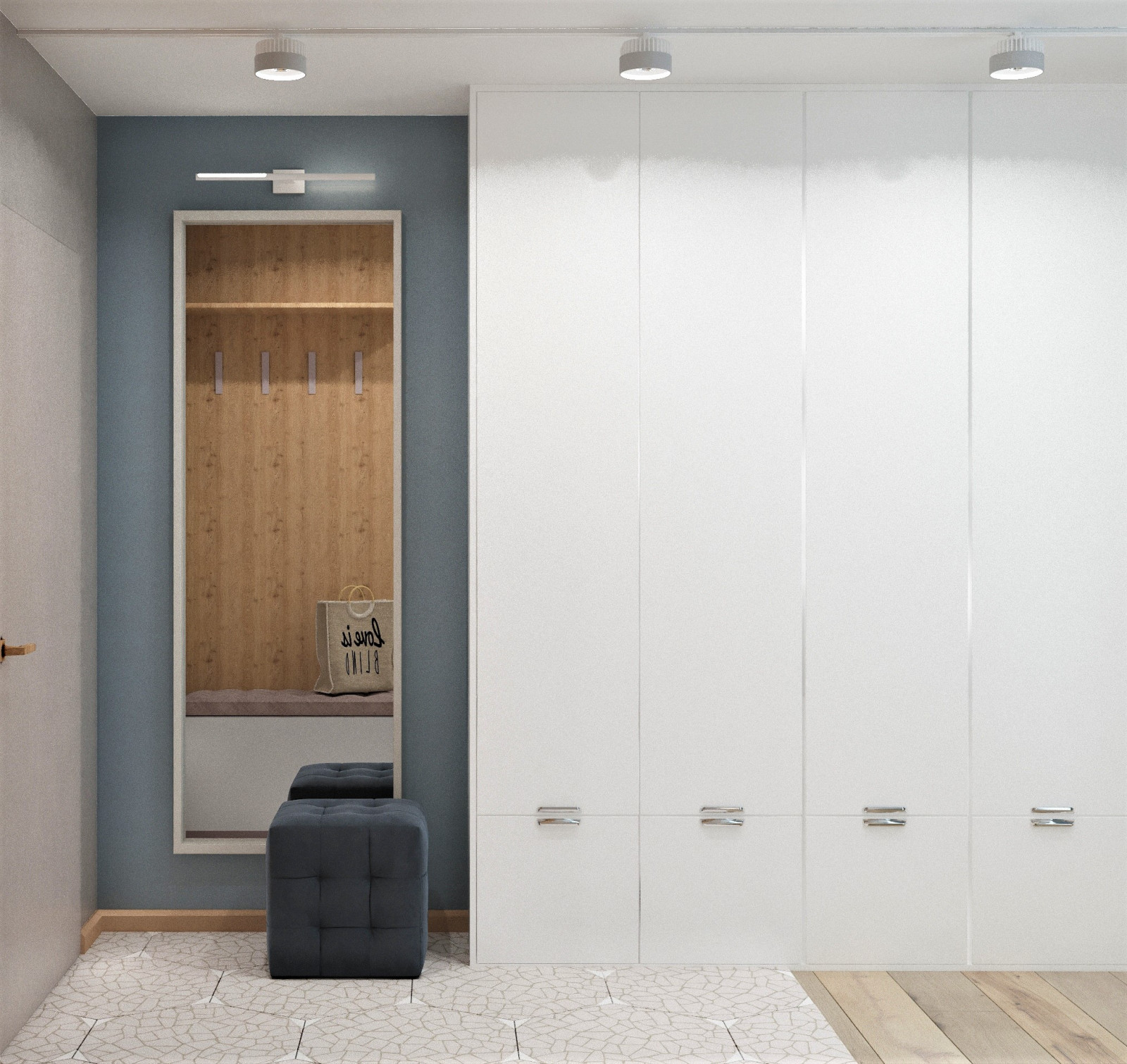 Эскизная визуализация квартиры 75 кв.м. в Ельце