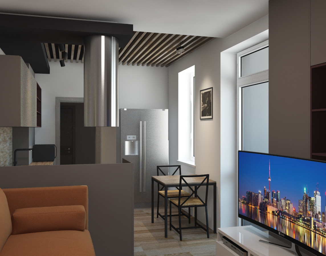 Кухня с гостиной зоной