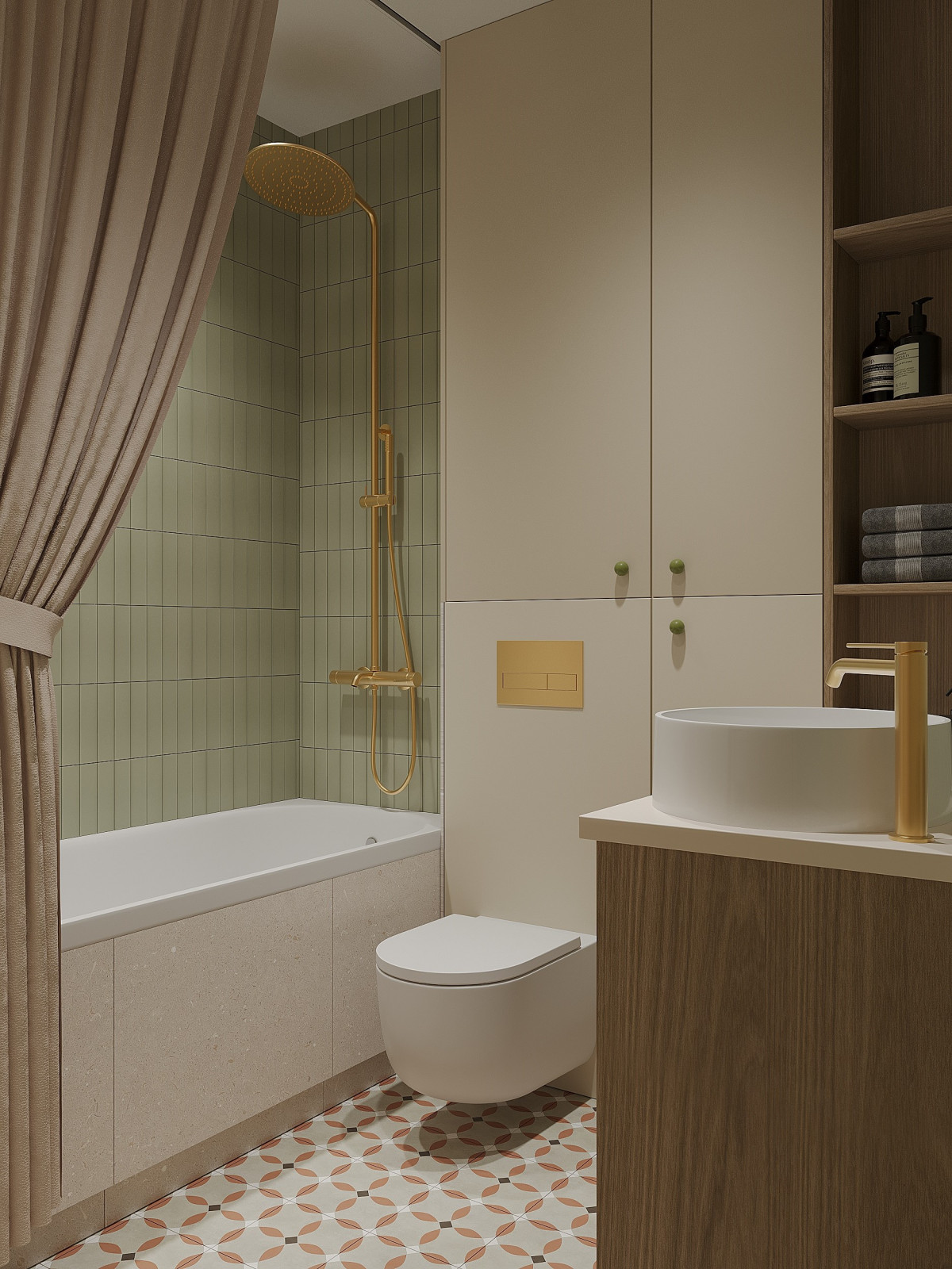 Дизайн 1-комнатной квартиры в ЖК Аквилон Leaves