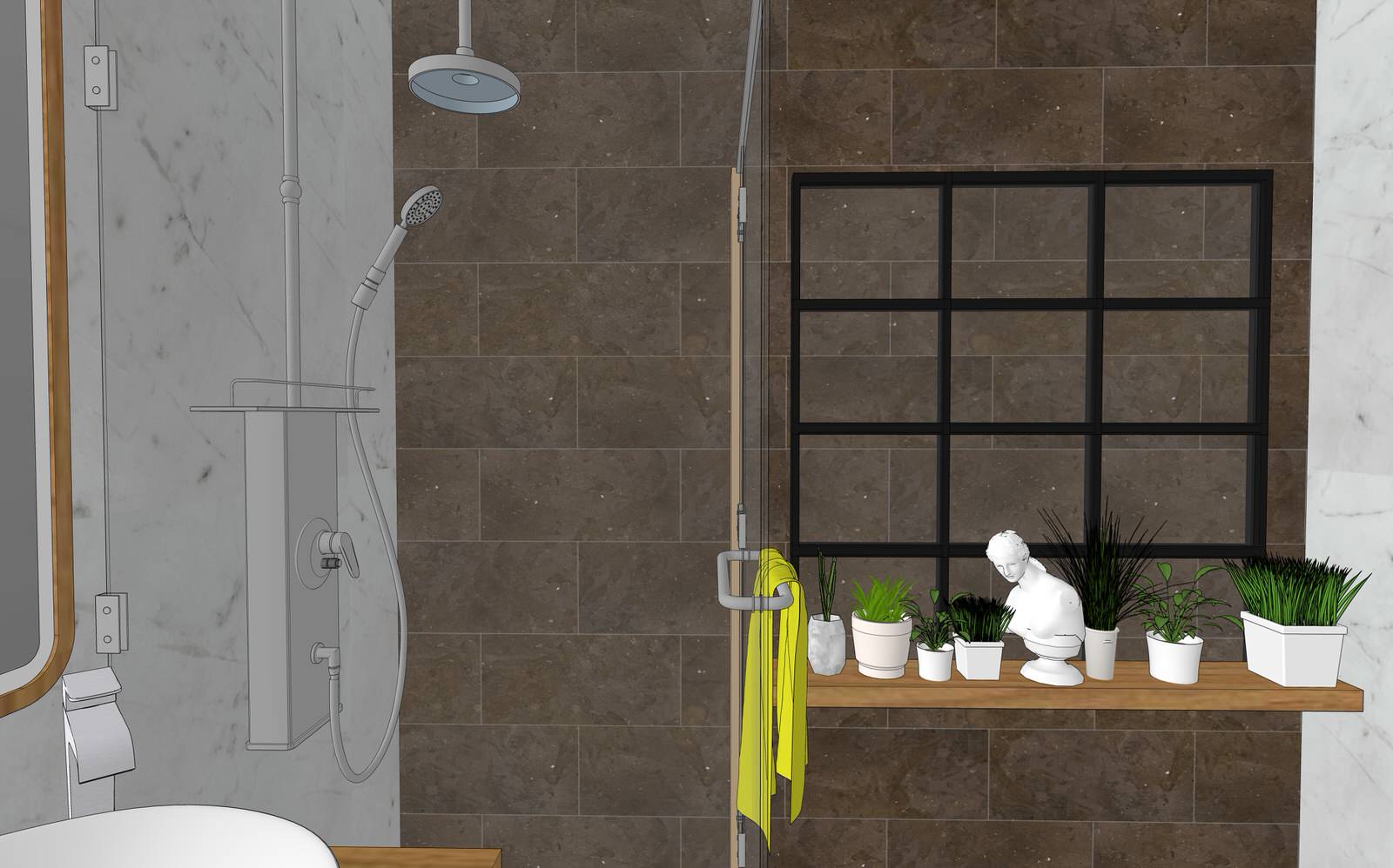 3D визуализация первого этажа дома