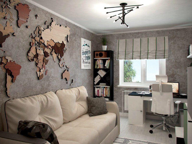 Детская с рабочей зоной у окна