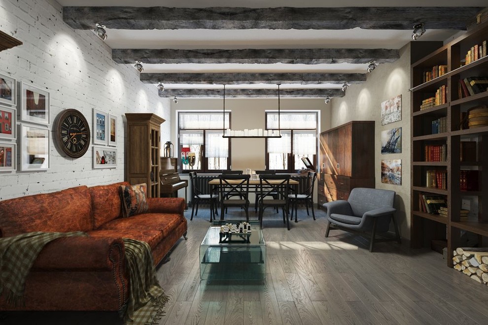 Гостиная с обеденной зоной.