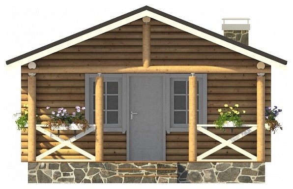 Дачный дом из бревна "Дачный-1" 40м2