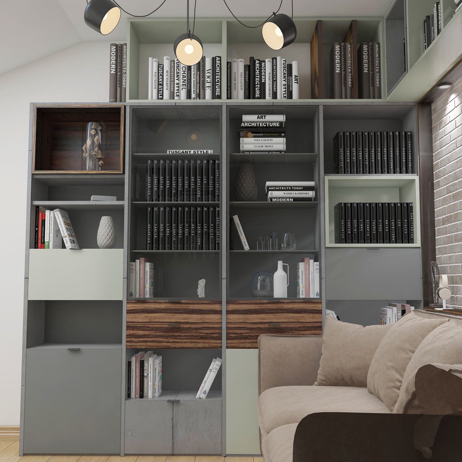 Проект двухуровневой квартиры  в стиле Лофт (135 кв м)