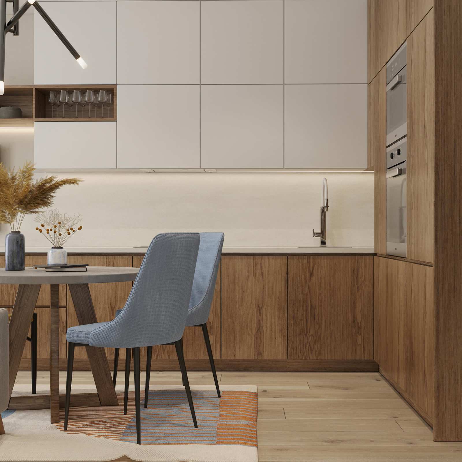 Дизайн интерьера квартиры в скандинавском стиле в ЖК "Московские ворота II"