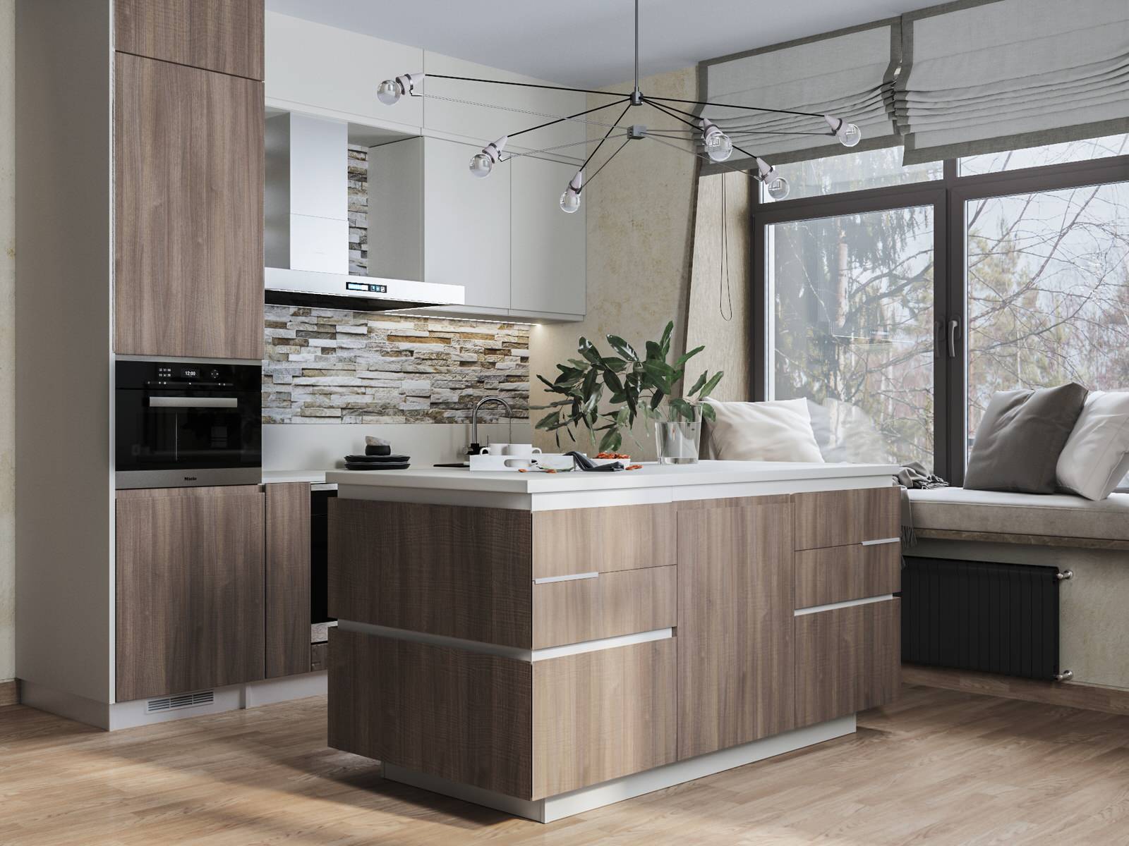 Проект кухни-гостиной "FANNIPOL"