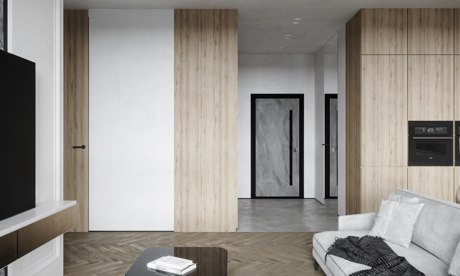 Общественное пространство квартиры 91 кв.м.