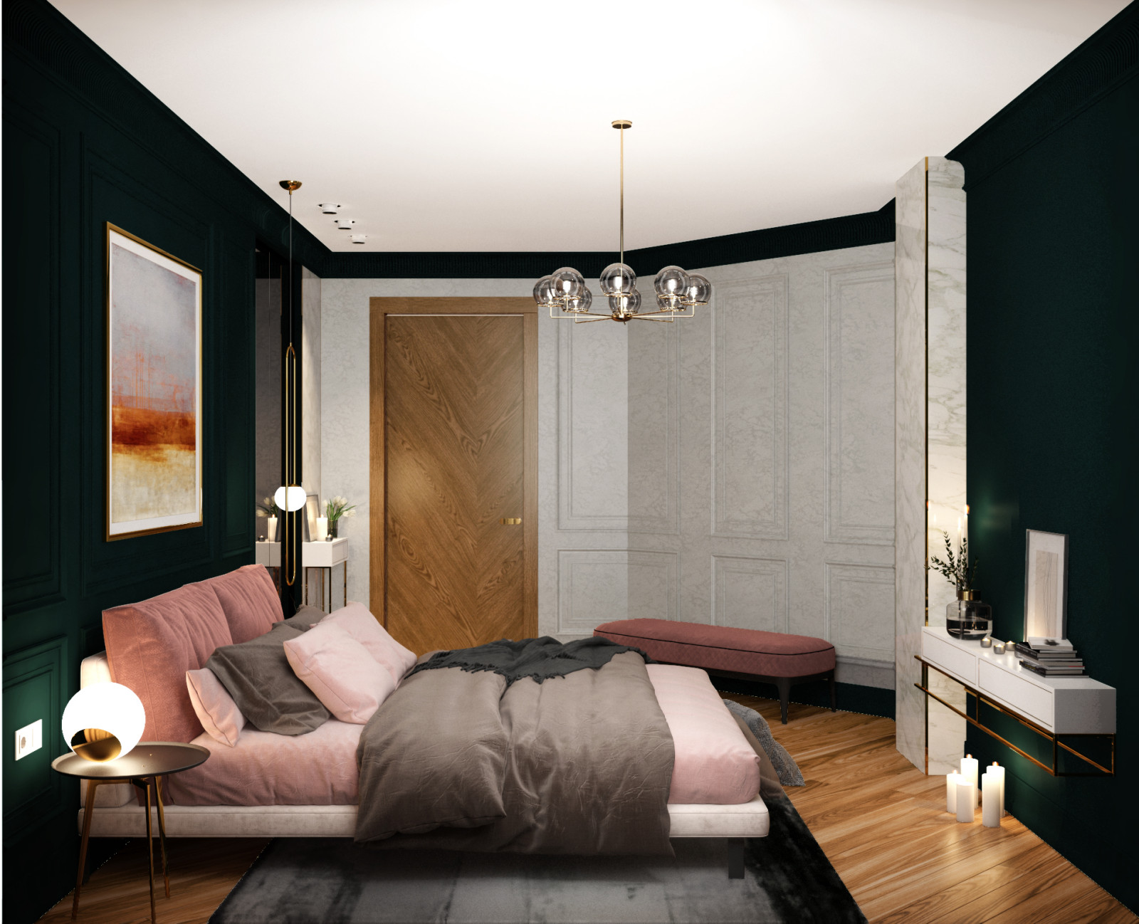 Дизайн Квартиры в современном стиле с британскими колониальными нотками.