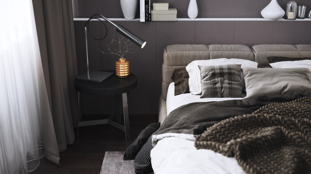 Обложка проекта: Дизайн-проект спальни в современном стиле, 15 кв.м.