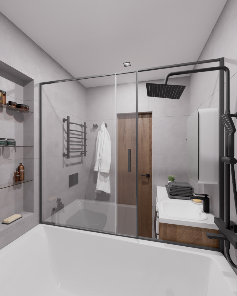 Современный функциональный интерьер 1 комнатной квартиры.