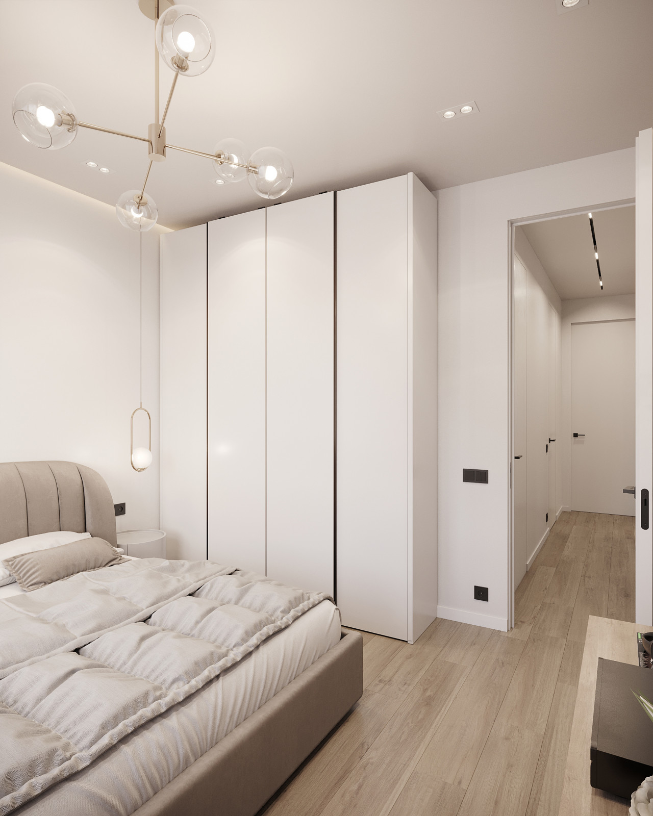 Дизайн и 3д-визуализация спальни в ЖК Преображение