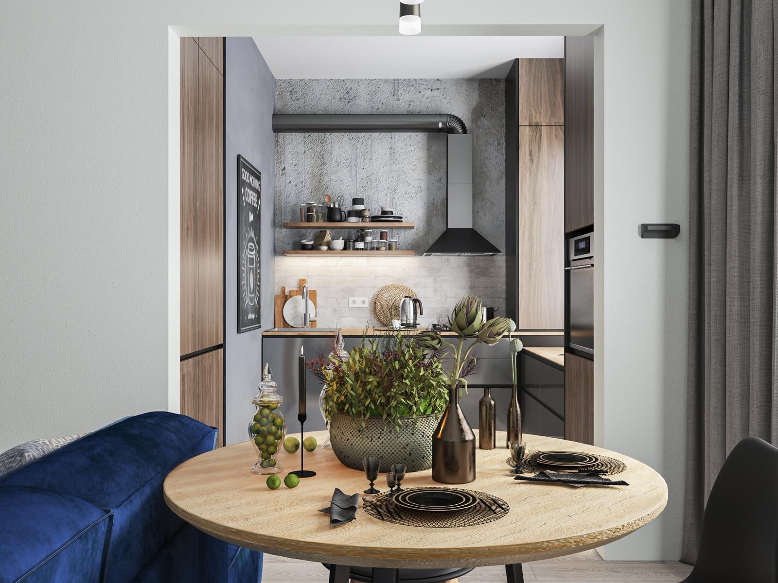 Дизайн-проект двухкомнатной квартиры, 55.22 м2