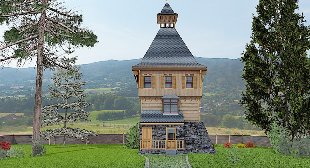 Обложка проекта: Проект дома 6 на 6 в стиле древнерусской сторожевой башни