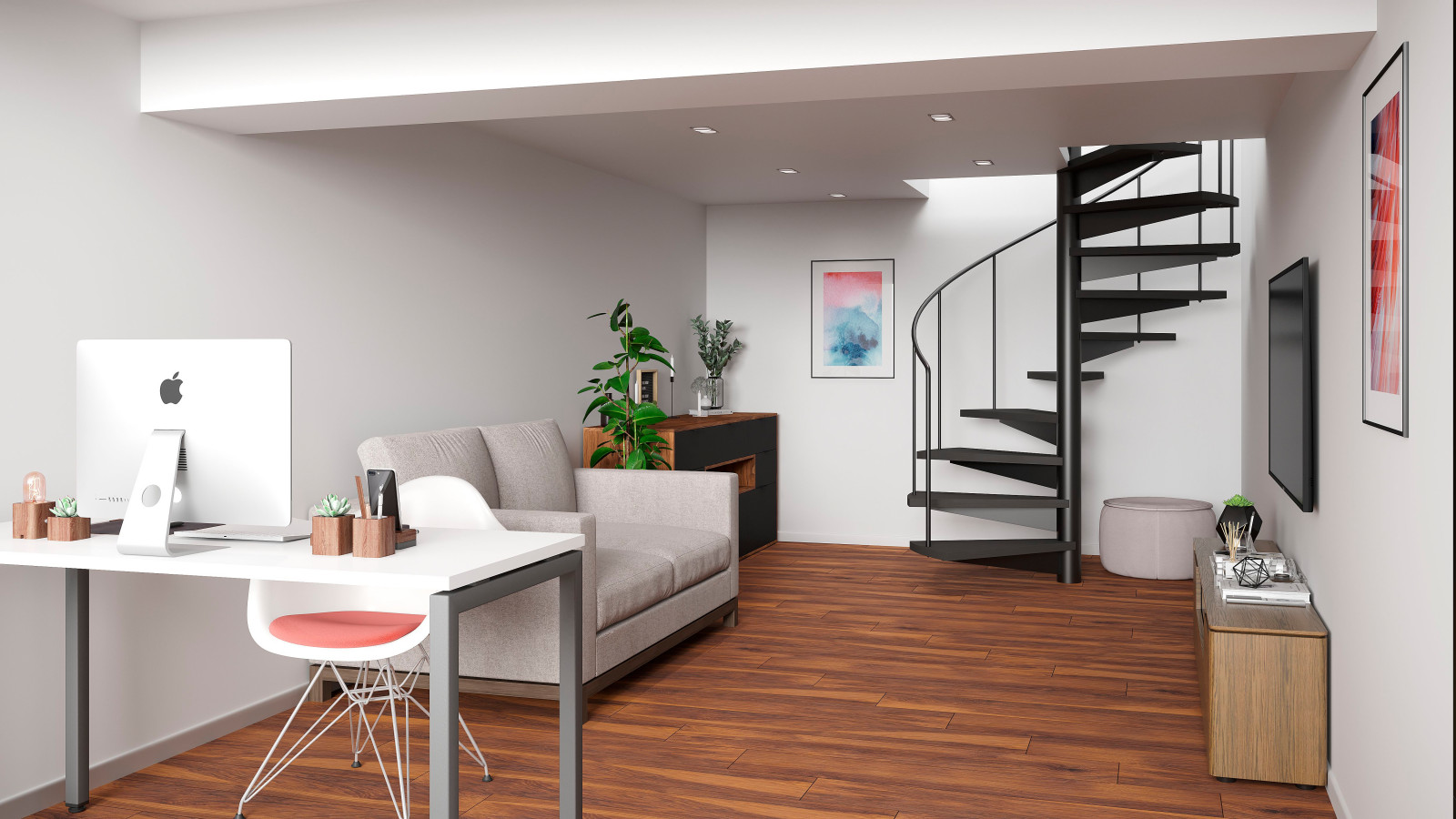 Maisonette-Wohnung mit Wendeltreppe
