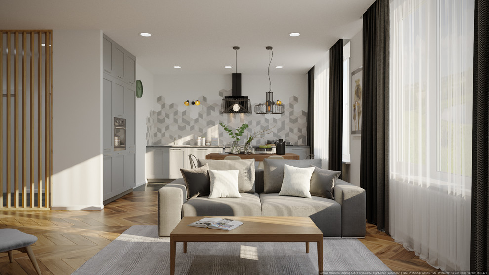 Скандинавский интерьер 130 м.кв ЖК Наследие