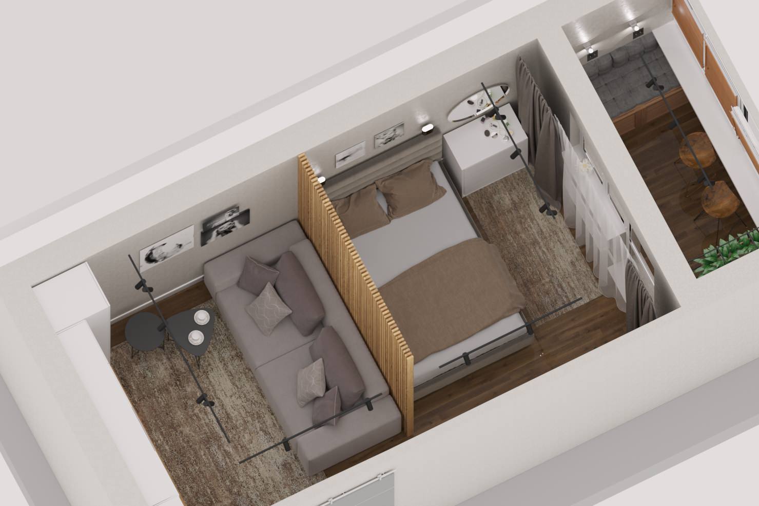 Обложка проекта: Дизайн-проект маленькой квартиры с жилой площадью 17 м2