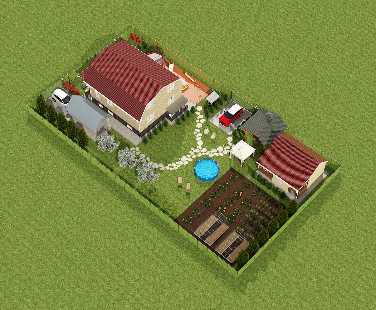 Ландшафтный дизайн территории загородного дома Омская обл