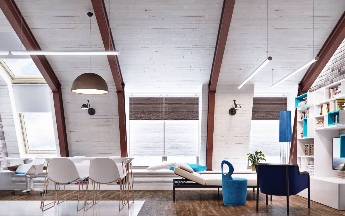 Мансардная квартира в кофейных тонах